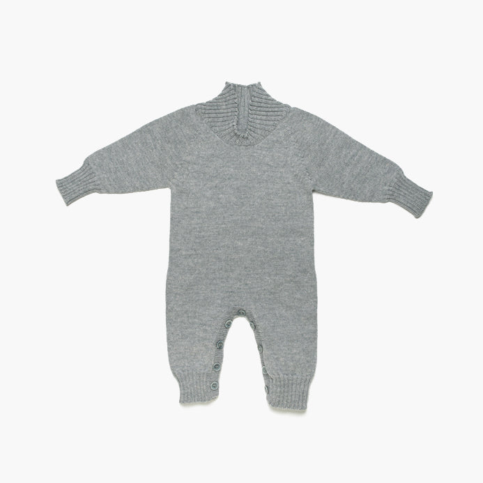 Einteiler Merino Strampler Grau 0-3 Monate / 6-12 Monate